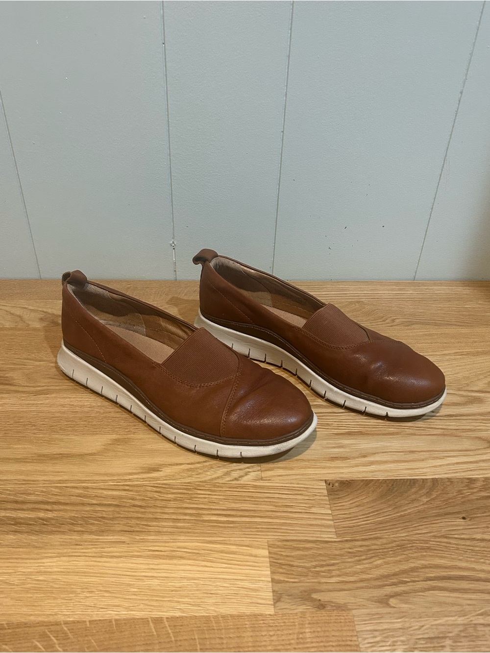 Vionic Brown Slip-On Leather Comfort Sneakers